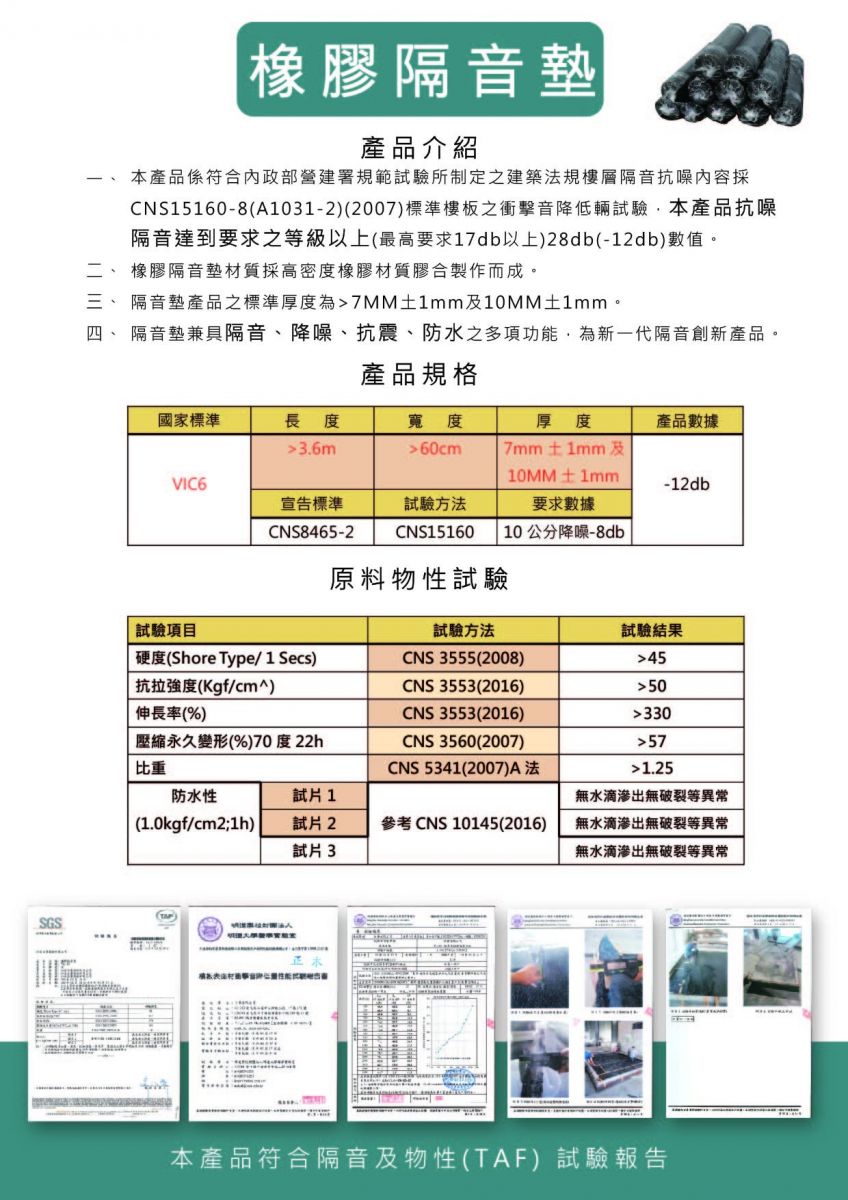 橡膠隔音墊  DM